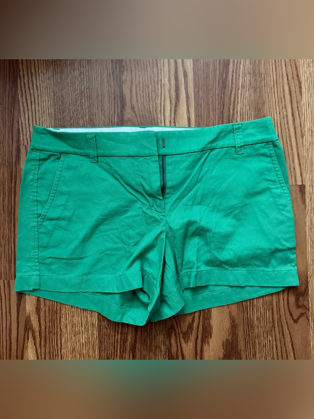 J. Crew Bright Green Cotton Blend Tailored Shorts